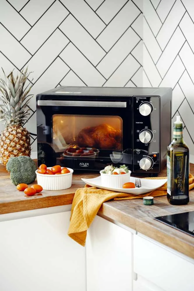 Mikrobangų krosnelė Adler elektrinė orkaitė | AD 6024 | 22 L | 1300 W | Juodas