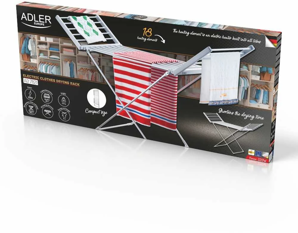 Adler AD 7821 sulankstoma elektrinė drabužių džiovyklė