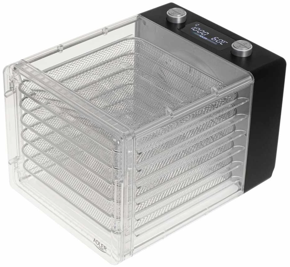 Adler | Maisto džiovyklė | AD 6660 | Galia 600 W | Dėklių skaičius 6 | Integruotas laikmatis | Juodas