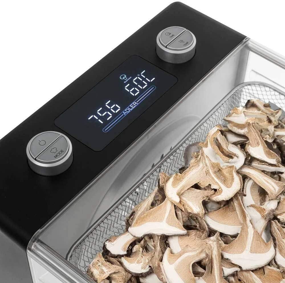 Adler | Maisto džiovyklė | AD 6660 | Galia 600 W | Dėklių skaičius 6 | Integruotas laikmatis | Juodas