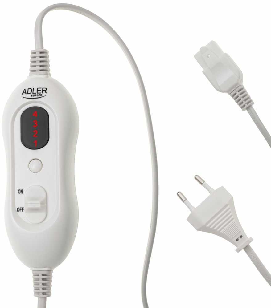 Adler | Šildymo diržas ant juosmens | AD 7437 | Šildymo lygių skaičius 4 | Asmenų skaičius 1 | Nuotolinio valdymo pultas | 100 W | Šviesus Pilkas
