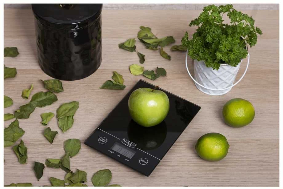 Adler | Virtuvinės svarstyklės | Adler AD 3138 | Maksimalus svoris (talpa) 5kg | Graduacija 1 g | Ekrano tipo LCD | Juodas