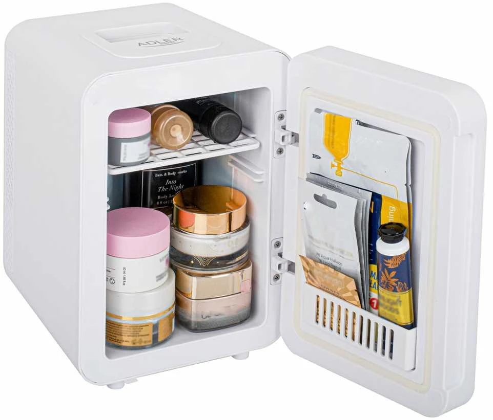 Adler | Mini šaldytuvas with mirror | AD 8085 | Free standing | Larder | Height 27 cm | Šaldytuvas net capacity 4 L | Baltas