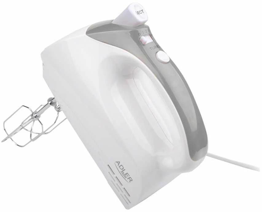 Plakiklis Adler AD 4201 g Baltas, Hand mixer, 300 W, Greičių skaičius 5, Shaft material Nerūdijantis plienas,