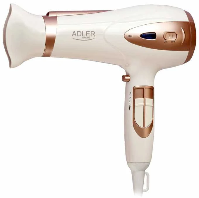 Adler | Plaukų džiovintuvas | AD 2248 | 2400 W | Number of temperature settings 3 | Ionic function | Diffuser nozzle | Baltas