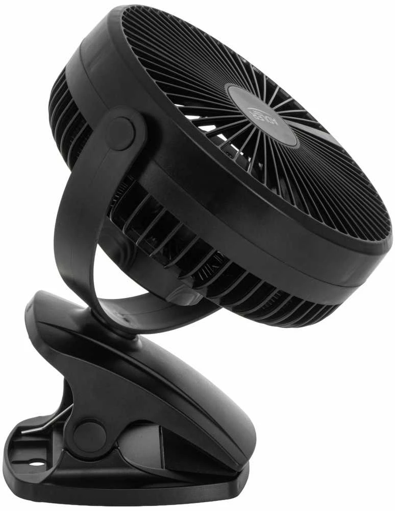 Ventiliatorius Adler Rechargeable Clip-on Desk Fan | AD 7342 | Table Fan | 5 W | Diameter 15.5 cm | Greičių skaičius 3 | Oscillation | Juodas