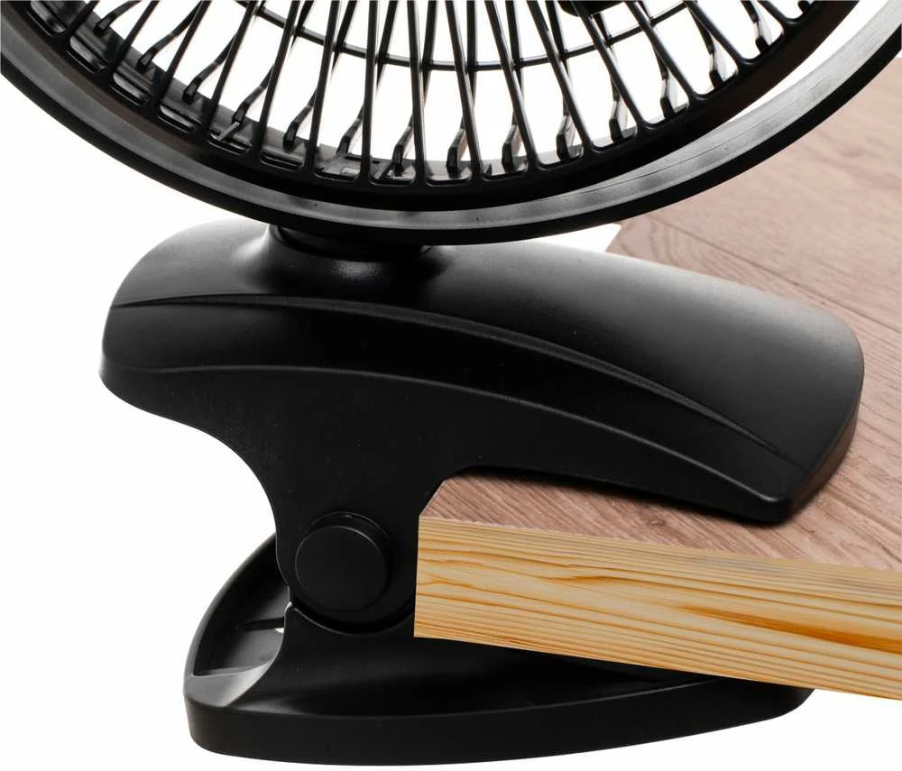 Ventiliatorius Adler Rechargeable Clip-on Desk Fan | AD 7342 | Table Fan | 5 W | Diameter 15.5 cm | Greičių skaičius 3 | Oscillation | Juodas