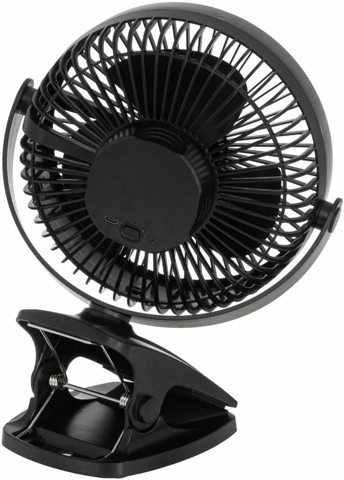 Ventiliatorius Adler Rechargeable Clip-on Desk Fan | AD 7342 | Table Fan | 5 W | Diameter 15.5 cm | Greičių skaičius 3 | Oscillation | Juodas