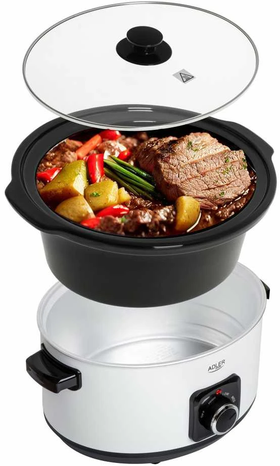 Adler | Lėta viryklė | AD 6413w | 290 W | 5,8 L | Programų skaičius 3 | Baltas