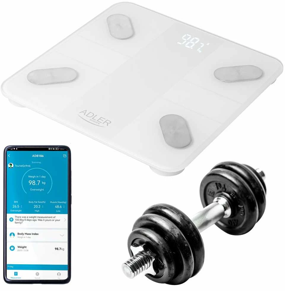 Virtuvinės svarstyklės Smart waga vonios ADLER AD 8186w