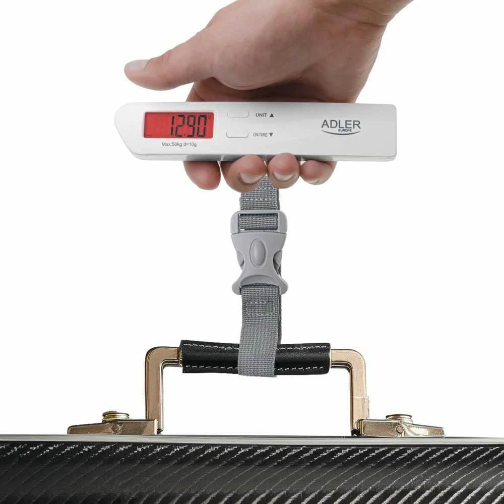 Virtuvinės svarstyklės Adler | Kelionių bagažo svarstyklės | AD 8191 | Didžiausias svoris (keliamoji galia) 50 kg | Tikslumas 10 g | Pilkas