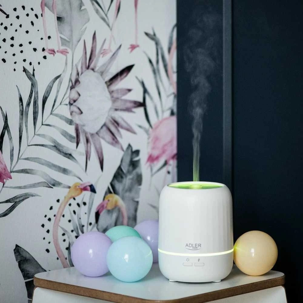 Drėkintuvas Adler | Ultragarsinis aromato difuzorius 3in1 | AD 7968 | Ultragarsinis | Tinka kambariams iki 25 m² | Baltas
