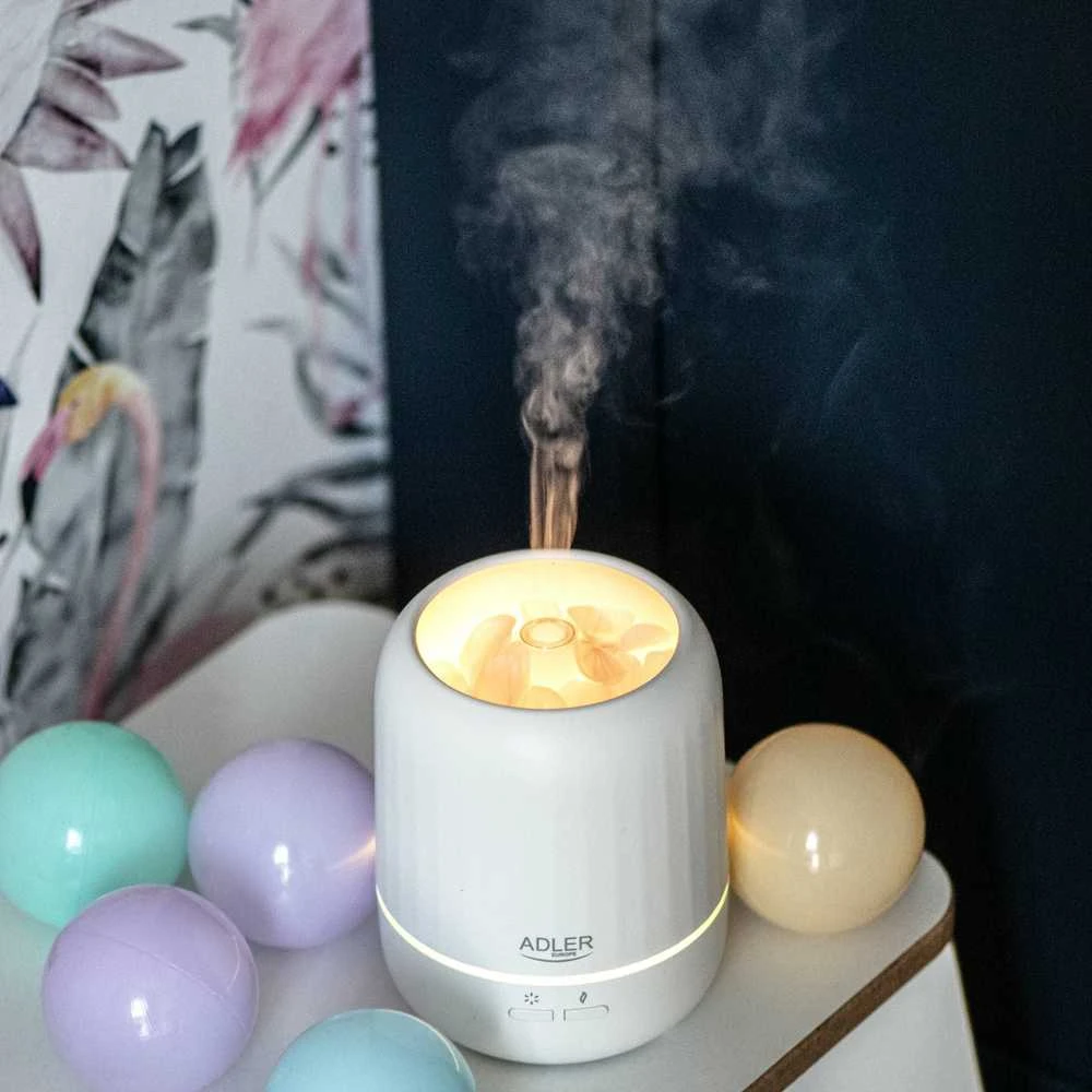Drėkintuvas Adler | Ultragarsinis aromato difuzorius 3in1 | AD 7968 | Ultragarsinis | Tinka kambariams iki 25 m² | Baltas