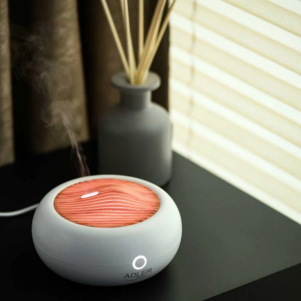 Drėkintuvas Adler | USB ultragarsinis aromato difuzorius 3in1 | AD 7969 | Ultragarsinis | Tinka kambariams iki 25 m² | Baltas