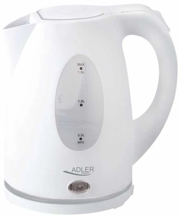 Adler | Virdulys | AD 1207 | Standartinis | 2000 W | 1,5 l | Plastikas | 360° sukamasis pagrindas | Baltas