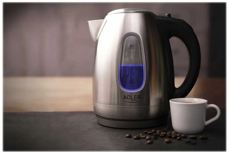 Adler | Virdulys | AD 1223 | Standard | 2200 W | 1.7 L | Nerūdijantis plienas | 360° rotational base | Nerūdijantis plienas