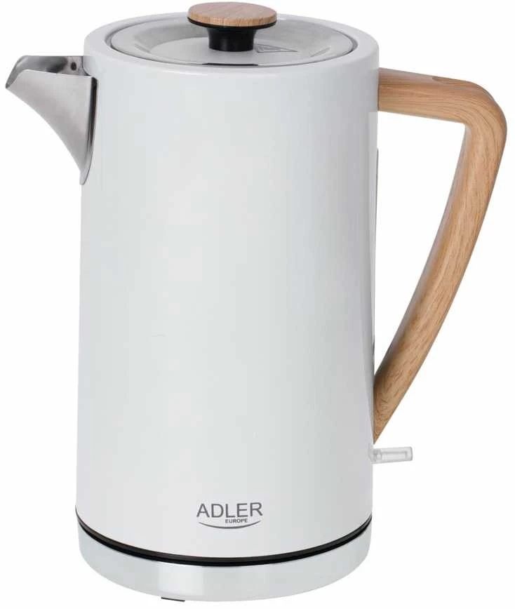 Adler | Virdulys | AD 1347w | Electric | 2200 W | 1.5 L | Nerūdijantis plienas | 360° rotational base | Baltas
