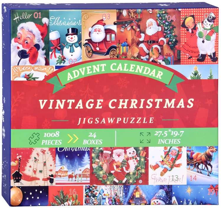 Jokomisiada Advent Calendar Dėlionė - 24 Christmas puzzles in a VINTAGE style ZA5885