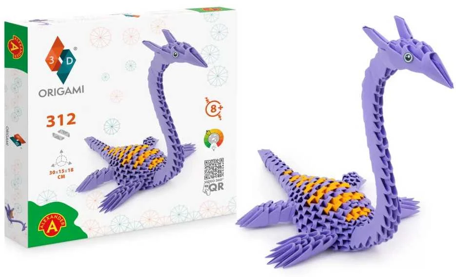 Dėlionė Alexander Origami 3D Plesiosaurus 312 popieriaus elementų rinkinys