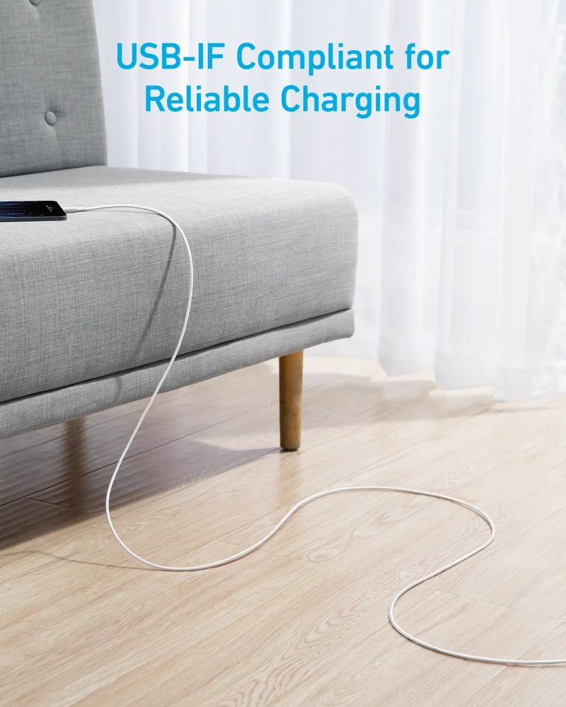 Anker | 322 nailono kabelis, Baltas | A81H5G21 | USB-A į USB-C