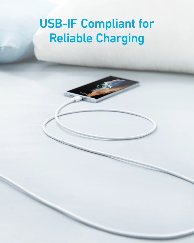 Anker | 322 nailono kabelis, Baltas | A81H5G21 | USB-A į USB-C