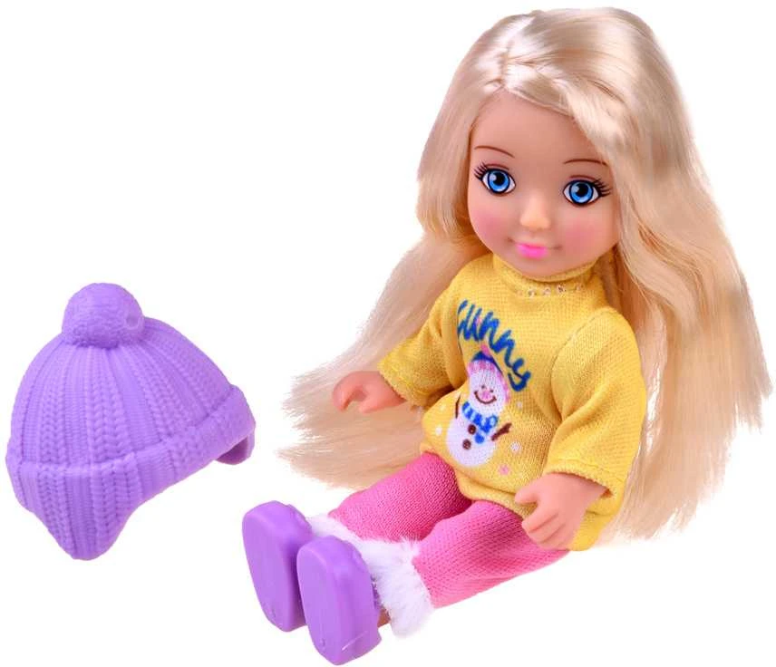 Ankiki lėlė, maža lėlė 13 cm + sniego senelis