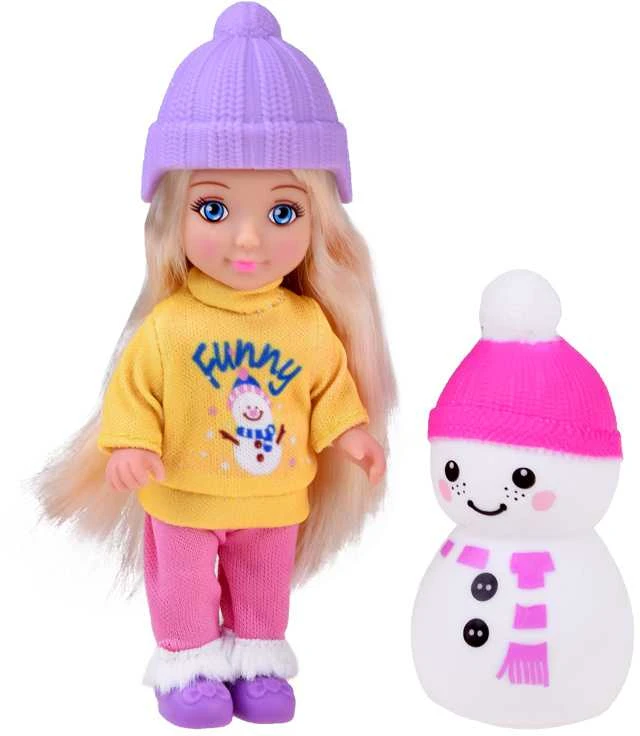 Ankiki lėlė, maža lėlė 13 cm + sniego senelis