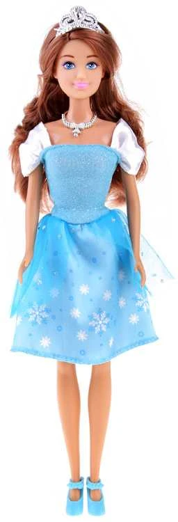 Anlily Doll ilgais plaukais mėlyna pasakų suknele
