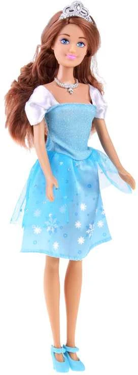 Anlily Doll ilgais plaukais mėlyna pasakų suknele