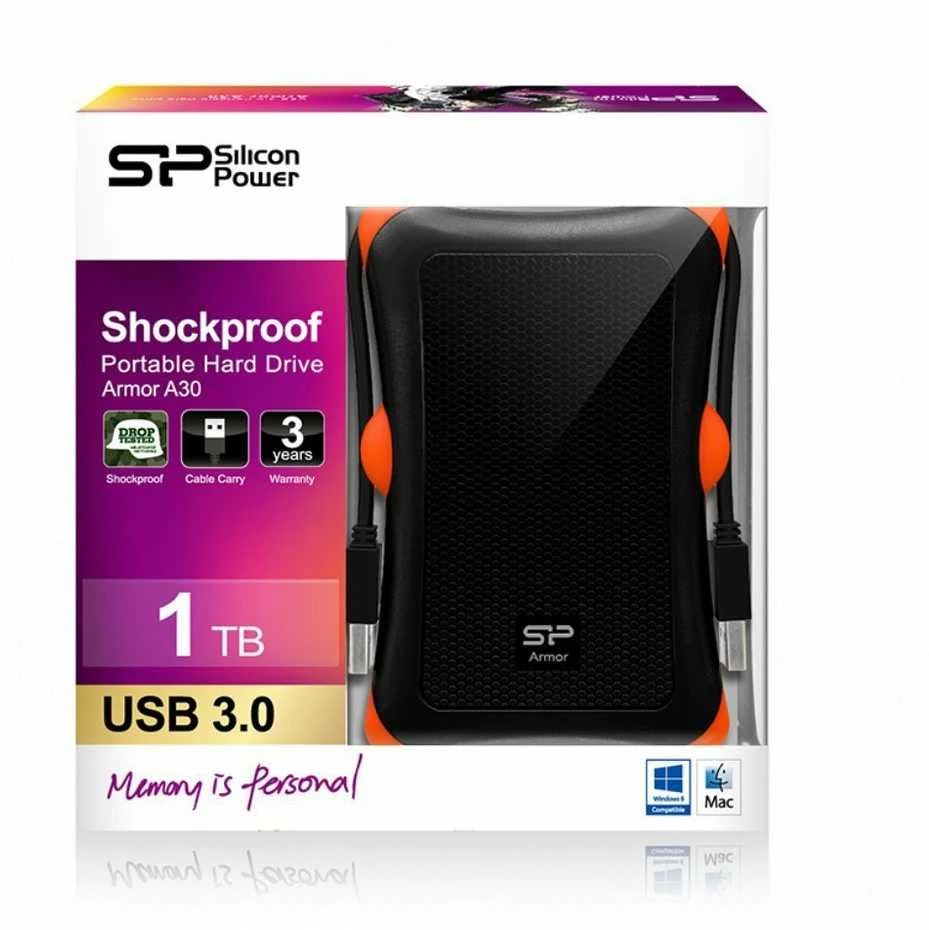 Išorinis kietasis diskas Silicon Power Armor A30 1TB 2.5 ", USB 3.1, Juodas