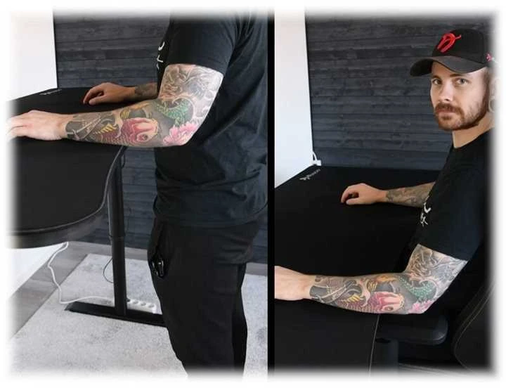 Žaidimų stalas Arozzi Arena Moto Gaming Desk, Motorizuotas, Reguliuojamo aukščio 720-1180mm, Juodas