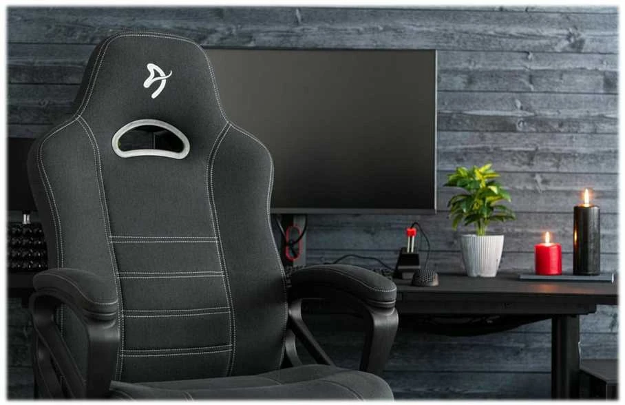 Žaidimų kėdė Arozzi Enzo Woven Fabric Gaming Chair, Tamsiai pilka