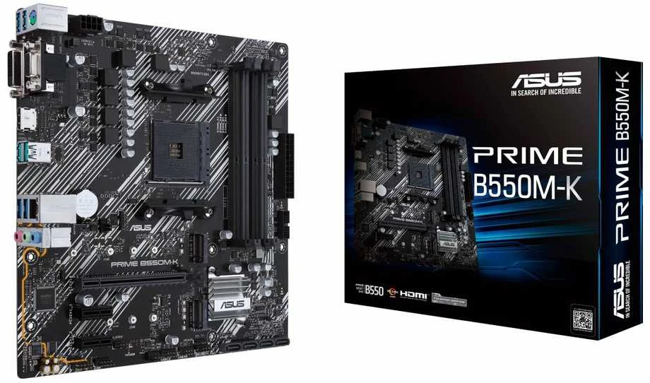 Pagrindinė plokštė ASUS AMD B550 / SAM4 / MicroATX / 2xPCI-Express 3.0 1x / 2xM.2 / 1xPCI-Express 4.0 16x / Memory DDR4 / Atminties lizdai 4 / 1x15pin D-sub / 1xDVI / 1xHDMI / 6xUSB 3.2 / 1xPS/2 / 1xRJ45 / 3xAudio port