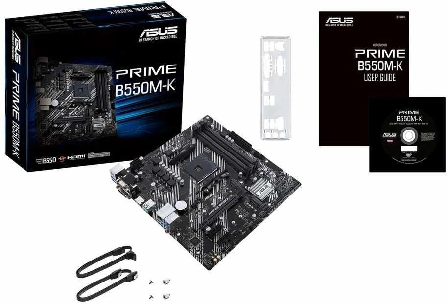 Pagrindinė plokštė ASUS AMD B550 / SAM4 / MicroATX / 2xPCI-Express 3.0 1x / 2xM.2 / 1xPCI-Express 4.0 16x / Memory DDR4 / Atminties lizdai 4 / 1x15pin D-sub / 1xDVI / 1xHDMI / 6xUSB 3.2 / 1xPS/2 / 1xRJ45 / 3xAudio port