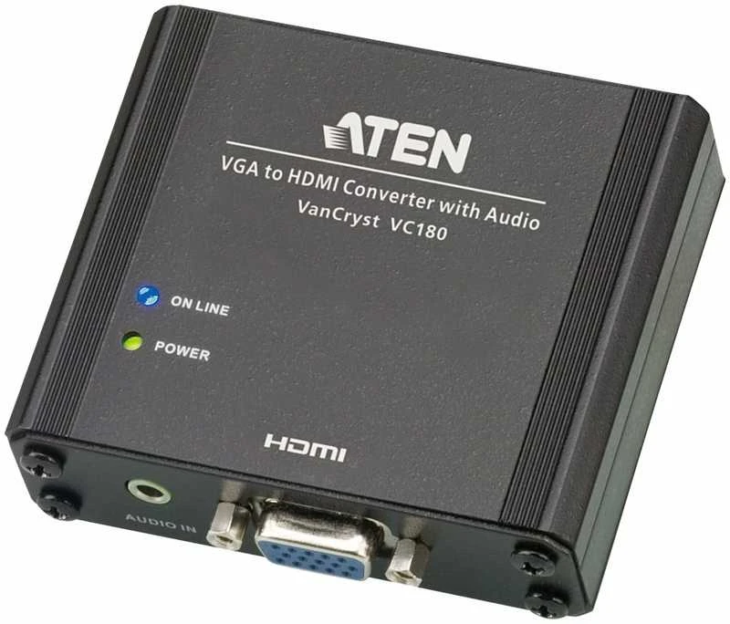 ATEN VC180-A7-G ATEN konverteris VGA/HDM konvertuoja analoginį signalą į skaitmeninį HDMI su garsu