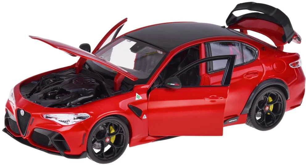 Bburago Jokomisiada Alfa Romeo Giulia GTAm Quadrifoglio licensed red 1:18 ZA5991 modelis