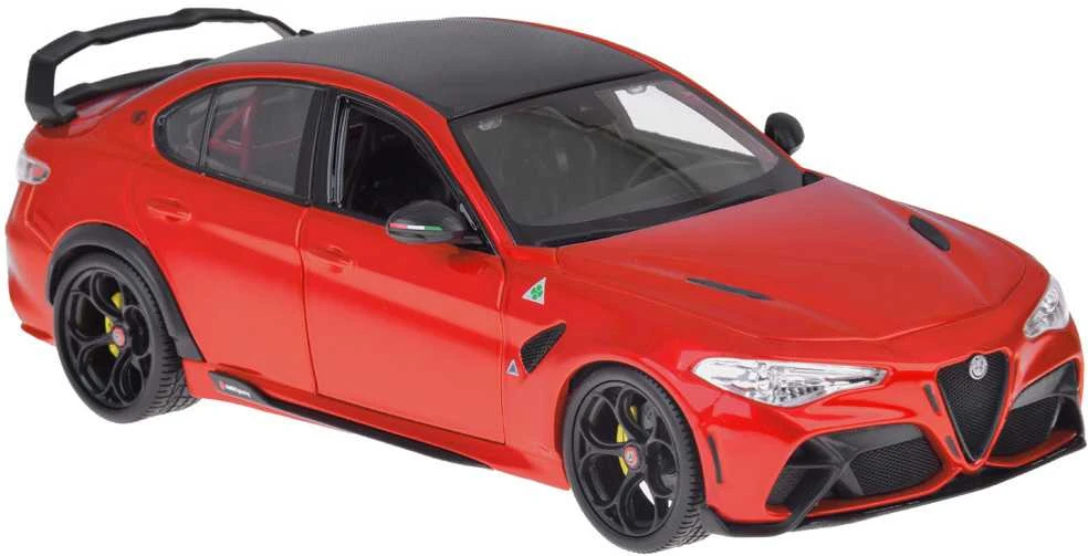 Bburago Jokomisiada Alfa Romeo Giulia GTAm Quadrifoglio licensed red 1:18 ZA5991 modelis