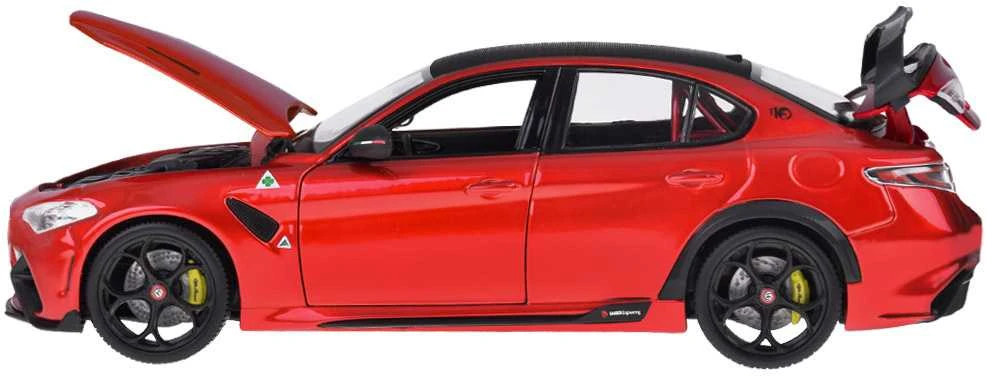 Bburago Jokomisiada Alfa Romeo Giulia GTAm Quadrifoglio licensed red 1:18 ZA5991 modelis