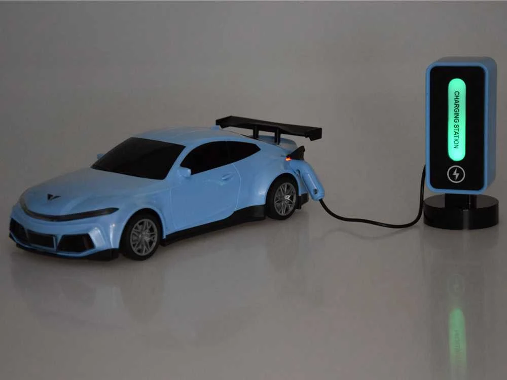 Jokomisiada Automobilis + įkrovimo stotelė Elektromobilių spalvoti žibintai RC0687