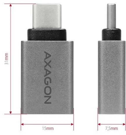 AXAGON RUCM-AFA USB 3.0 Type-C Male > Type-A Female ALU