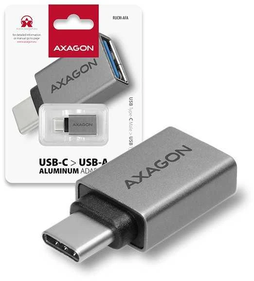 AXAGON RUCM-AFA USB 3.0 Type-C Male > Type-A Female ALU
