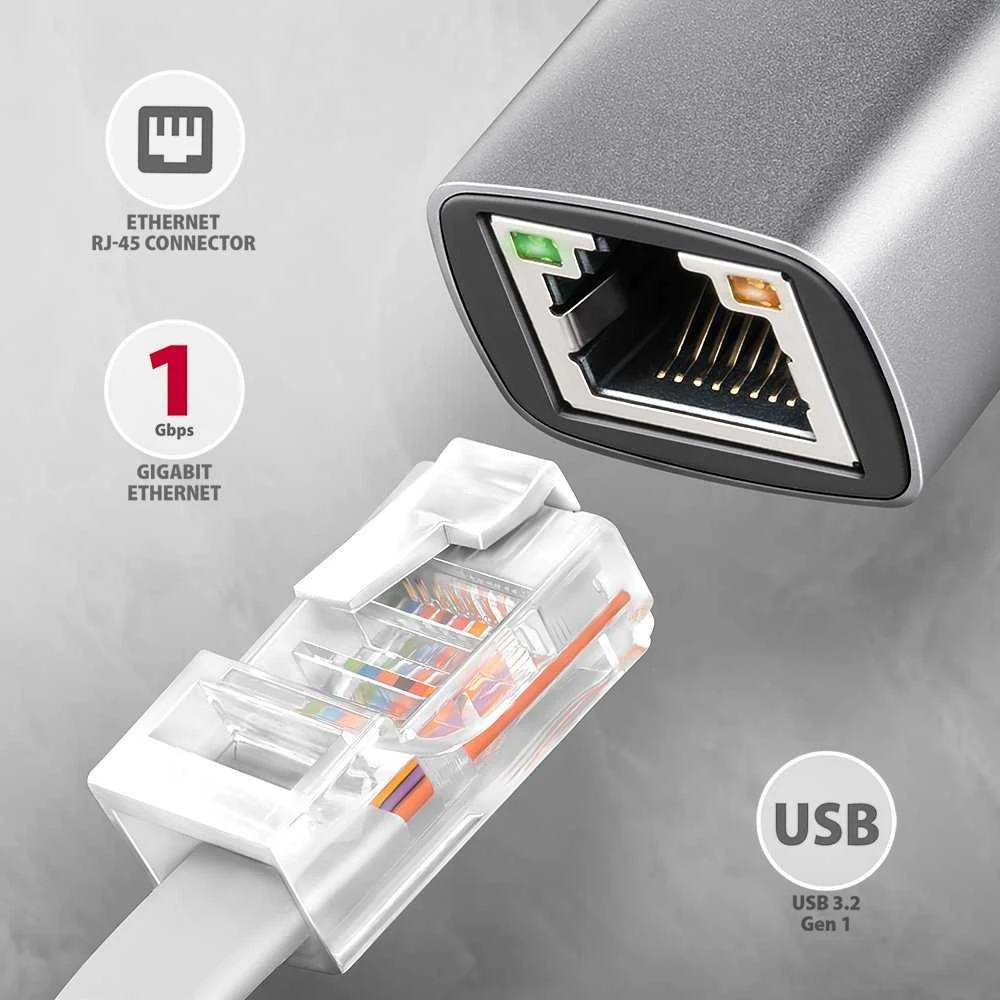 AXAGON | ADE-TXPD USB-C Gigabit Ethernet adapteris su PD 100W