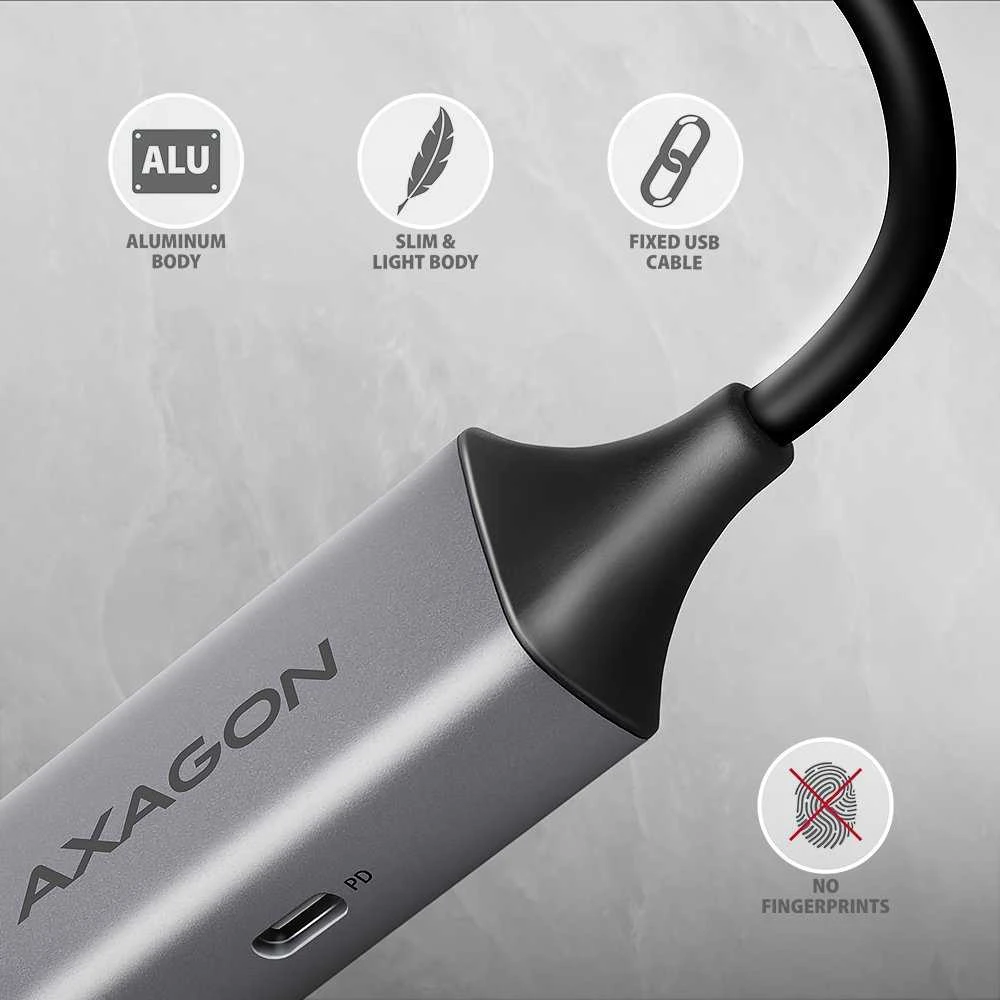 AXAGON | ADE-TXPD USB-C Gigabit Ethernet adapteris su PD 100W