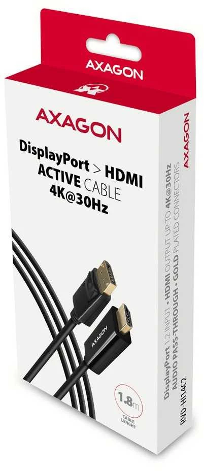 AXAGON | Aktyvus kabelis | DisplayPort prie HDMI | 1,8 m