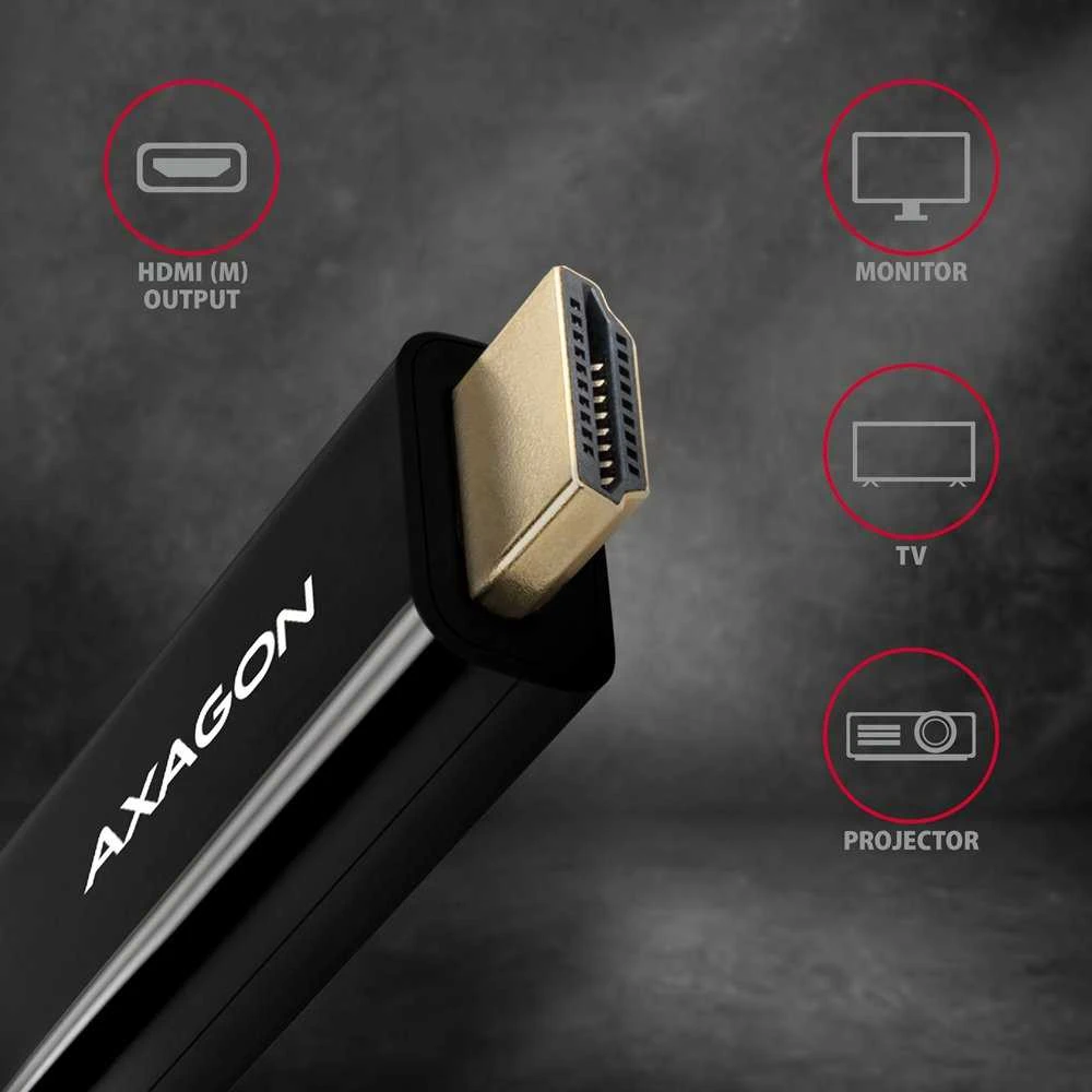AXAGON | Aktyvus kabelis | DisplayPort prie HDMI | 1,8 m