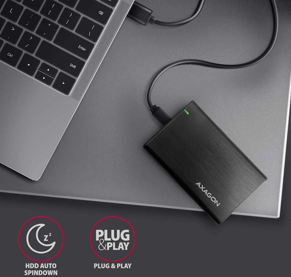 Kietasis diskas AXAGON EE25-A6C USB-C 3.2 – SATA 6G 2,5" išorinė dėžutė