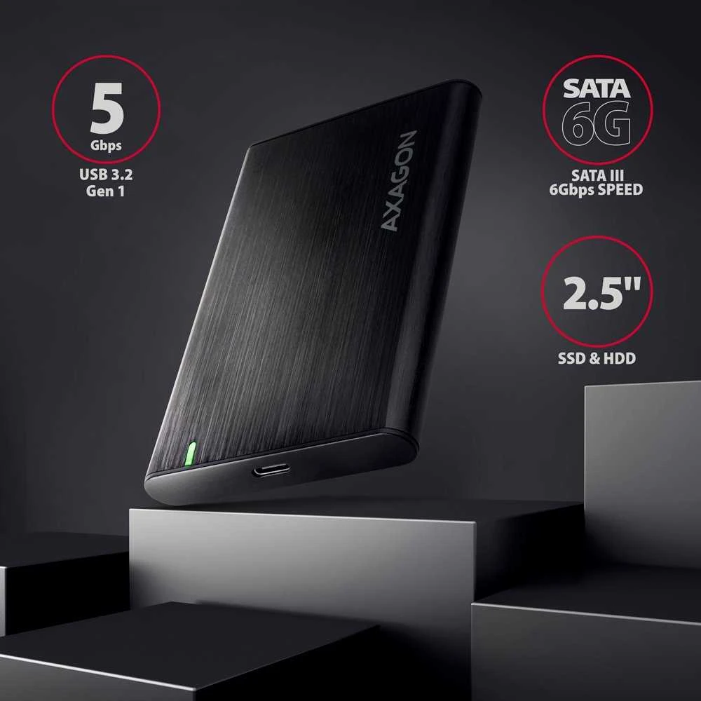 Kietasis diskas AXAGON EE25-A6C USB-C 3.2 – SATA 6G 2,5" išorinė dėžutė