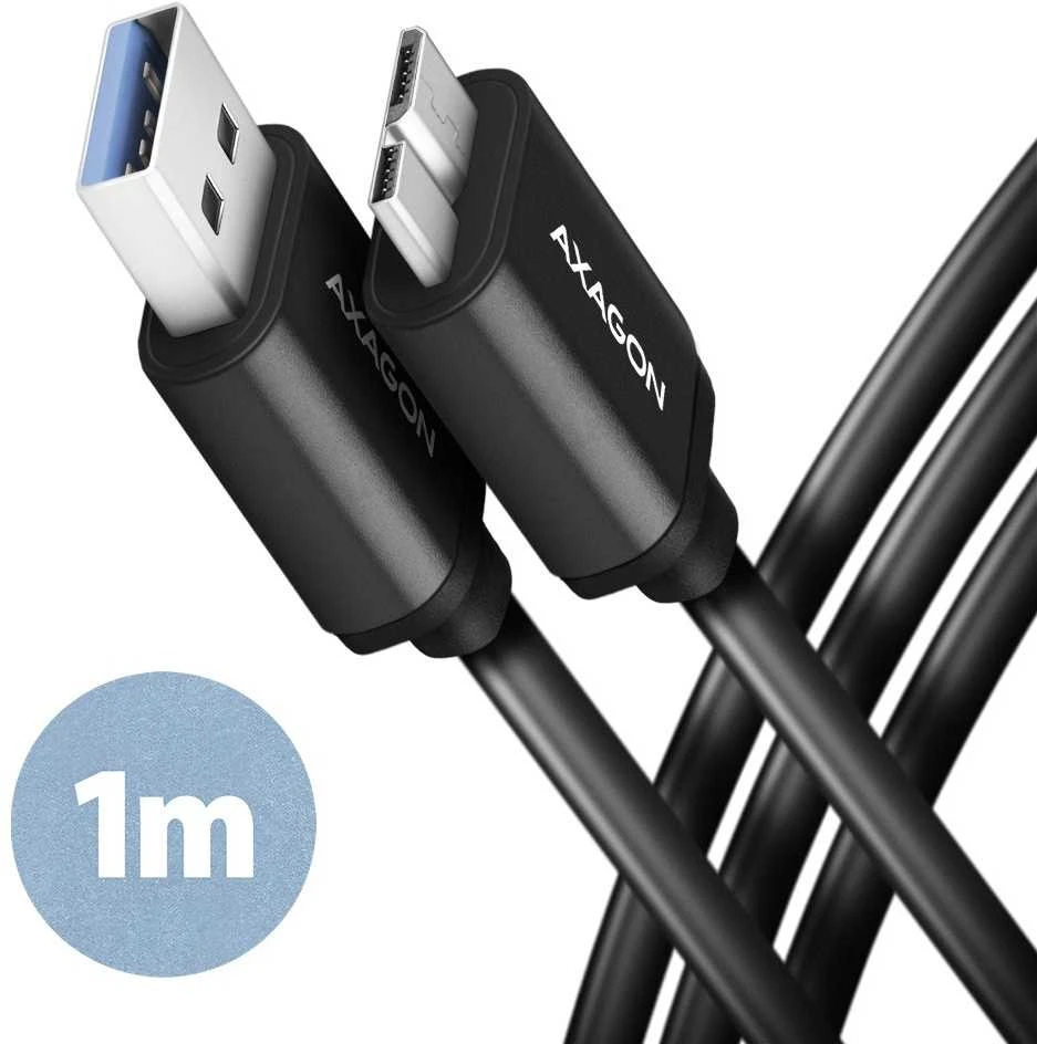 AXAGON | Duomenų ir įkrovimo laidas, 1 m | BUMM3-AM10AB | USB A tipo į USB Micro-B tipo