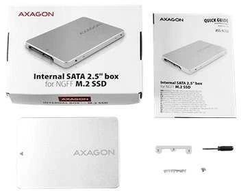 AXAGON RSS-M2SD SATA - M.2 SSD SATA, iki 80mm SSD, ALU body