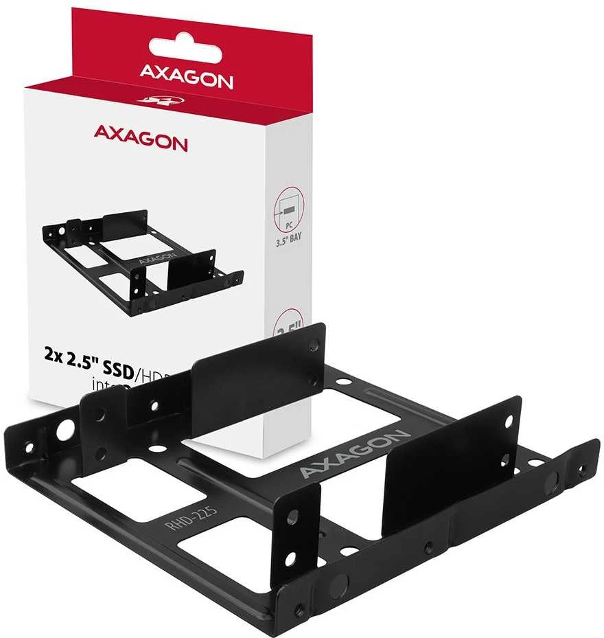 AXAGON Metalinis rėmas, skirtas dviem 2,5" diskams montuoti 3,5" padėtyje | RHD-225